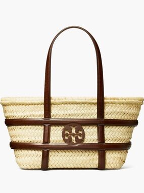 Tory Burch Ella Small Straw Basket Tote